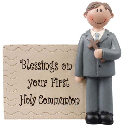 Picture of HOLY COMMUNION SIGN STATUE BOY